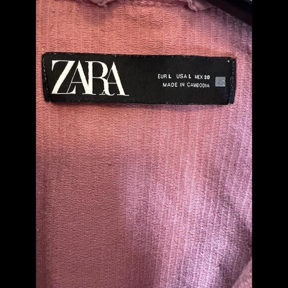 ZARA Blush Pink Corduroy Jacket Women’s Size‎ Large - Picture 4 of 6